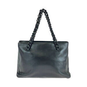 Prada chain bag black leather handbag tote